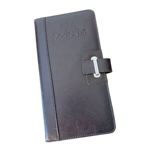CUTTER & BUCK Dark Brown Leather Travel Passport Wallet Sodexho Logo